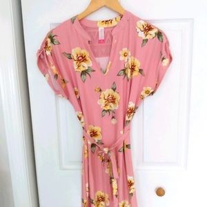 Pink Floral Tunic Dress